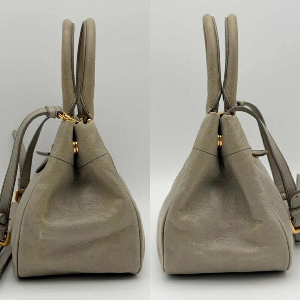 PRADA Gray Leather Shoulder Bag - Picture 5 of 16
